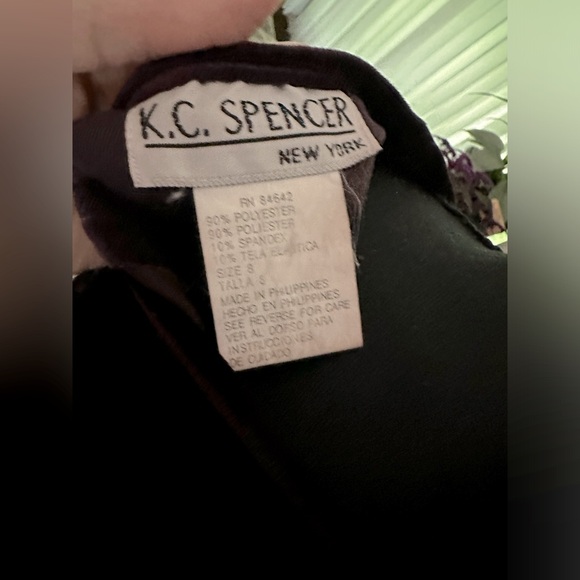 K.C Spencer Vintage Purple Velvet Maxi Long Sleeve Dress - Picture 6 of 6